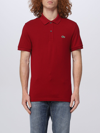 Lacoste Men's Burgundy Cotton Polo Shirt