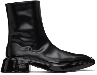 Both Black Leather Gang Boots In 90 Black