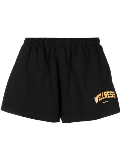 Sporty And Rich Wellness Ivy Gym Shorts Woman Black In Cotton