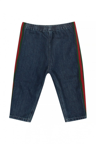 Gucci Kids Elasticated Waist Jeans In Blue