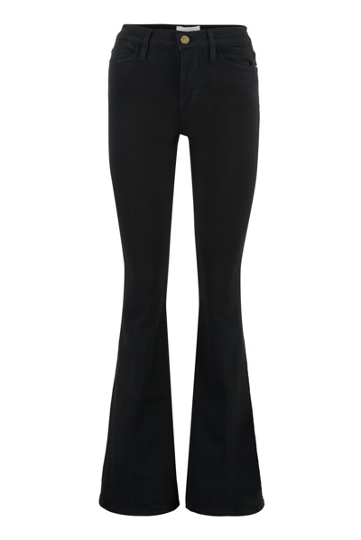 Frame Le Pixie High-rise Flared Jeans In Black