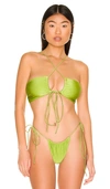 Jade Swim Livi Bikini Top In Palm Sheen
