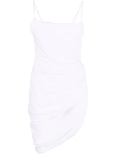 Jacquemus La Robe Saudade Crinkle-texture Woven Midi Dress In White