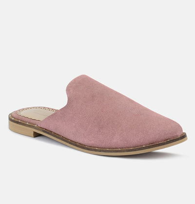 Rag & Co Lia Dusty Pink Canvas Mules