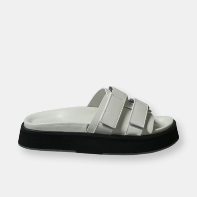 Rag & Co Aniston Buckled Flatform White Slip-on Sandal