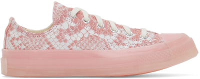 Converse Golf Wang Chuck 70 Ox Snake-effect Leather Sneakers In Pink Dogwood/vintage White/almond Blossom