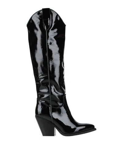 Divine Follie Knee Boots In Black