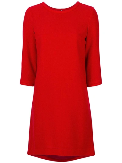 Goat Tunic Dress In Acetate And Viscose In Red