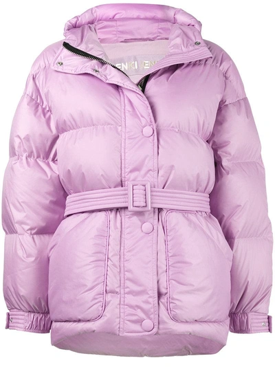 Ienki Ienki Purple Michelin Belted Puffer Jacket In Pink&purple