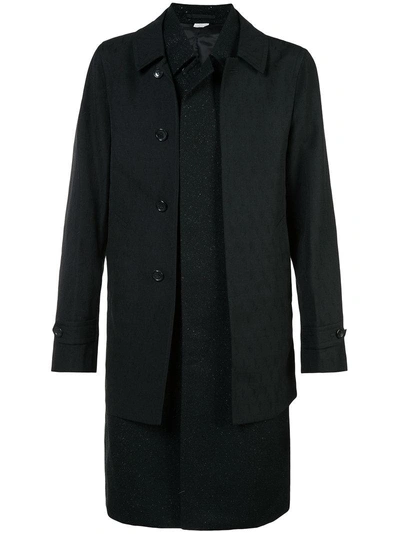 Comme Des Garçons Homme Deux Double Layer Tweed Coat In Black