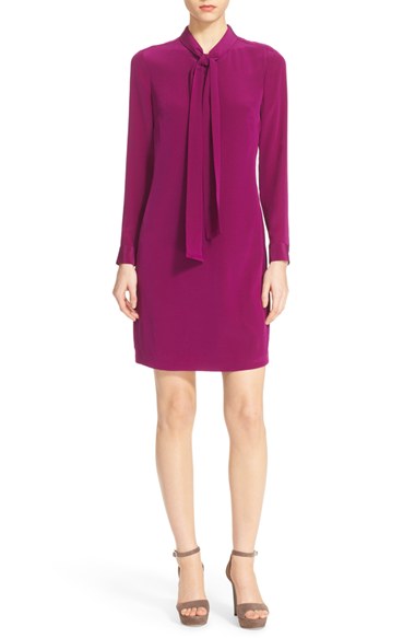 Ted Baker 'yanka' Bow Silk Tunic Dress In Mid Purple | ModeSens