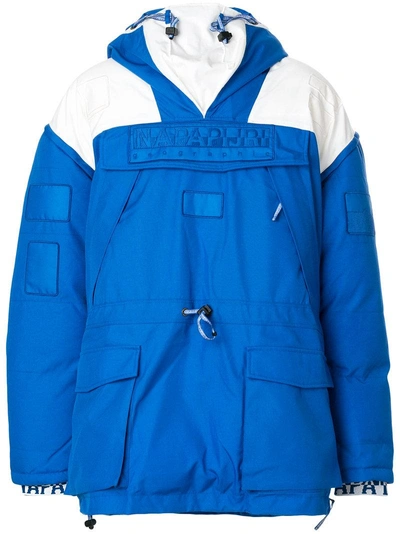 Napa By Martine Rose Oversized Pullover Nylon Puffer Parka In Blue