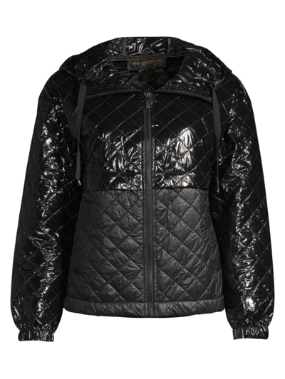 Donna Karan Matte-to-shine Quilted Jacket In Black