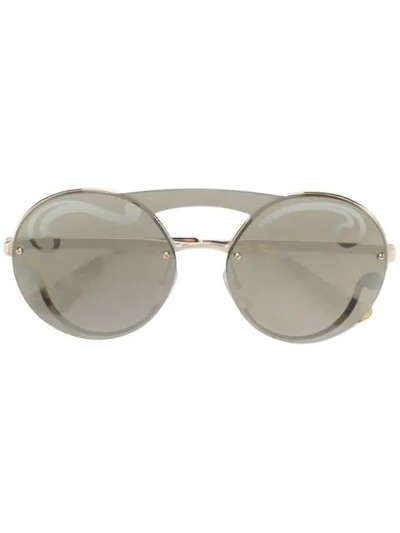 Prada Oversized Round Sunglasses In Metallic