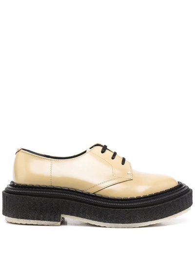 Adieu Chunky Lace-up Leather Oxford Shoes In Gelb