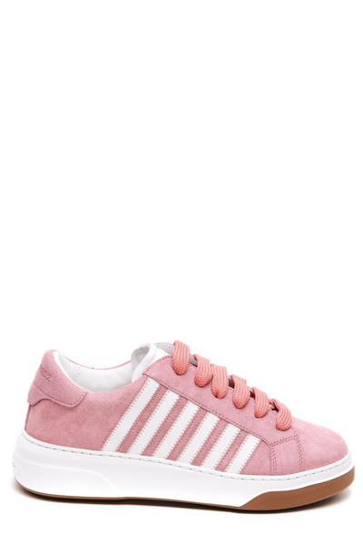 Dsquared2 Dsquared 2 Logo Print Stripe Detailed Sneakers In Rosa