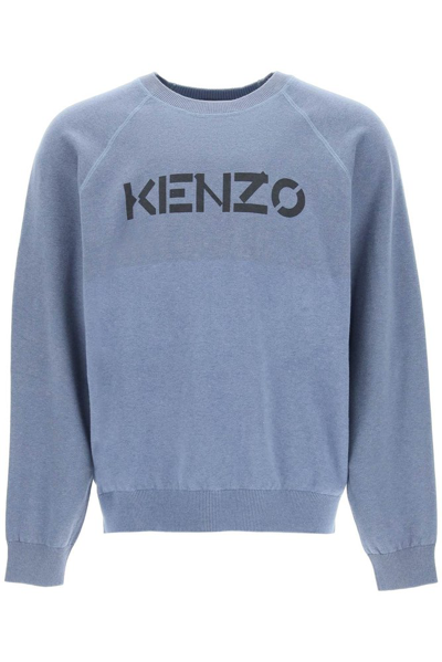 Kenzo Logo Garment Dye Sweater In Multi-colored