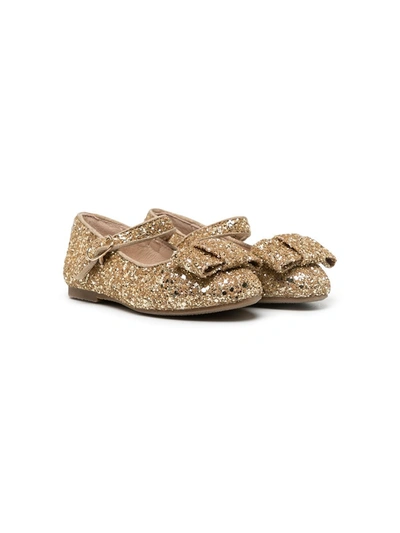 Age Of Innocence Kids' Ellen Glitter-detail Ballerina Shoes In Gold