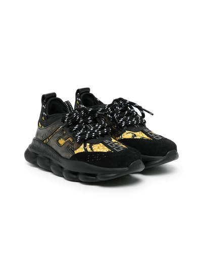 Versace Kids' Chain Reaction Sneaker In Black