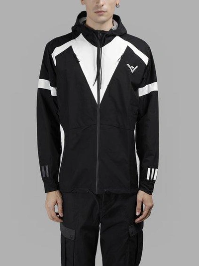 Adidas X White Mountaineering Men's Black And White Windbreaker Jacket In In Collaboration With White Mountaineering