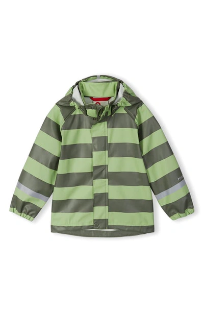Reima Kids' Stripe Waterproof Raincoat In Green