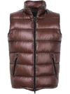 Herno Classic Down Gilet In Brown