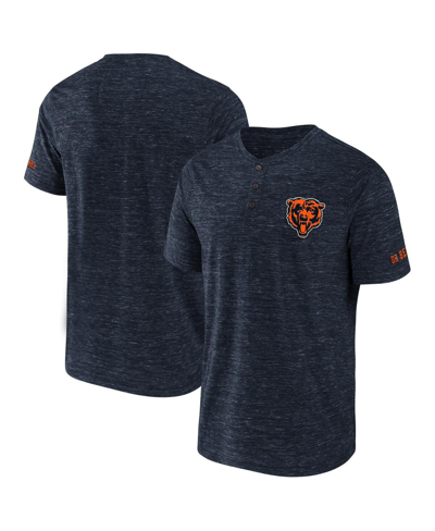 Fanatics Men's Nfl X Darius Rucker Collection By  Navy Chicago Bears Slub Henley T-shirt