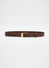 The Row Jewel Leather Belt In Dark Brown Shg