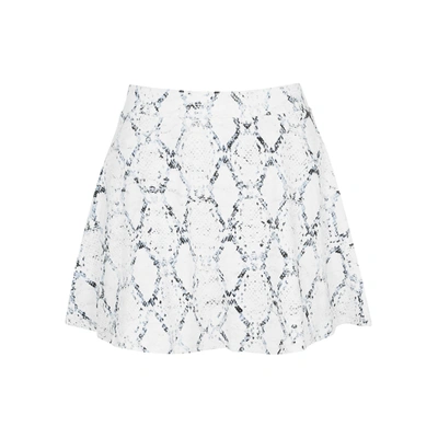 White snake print clearance jersey mini skirt