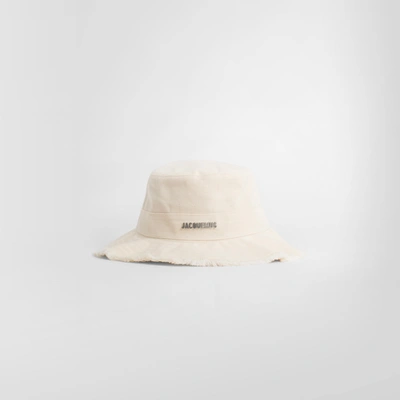 Jacquemus Cotton Logo-plaque Sun Hat In Off-white