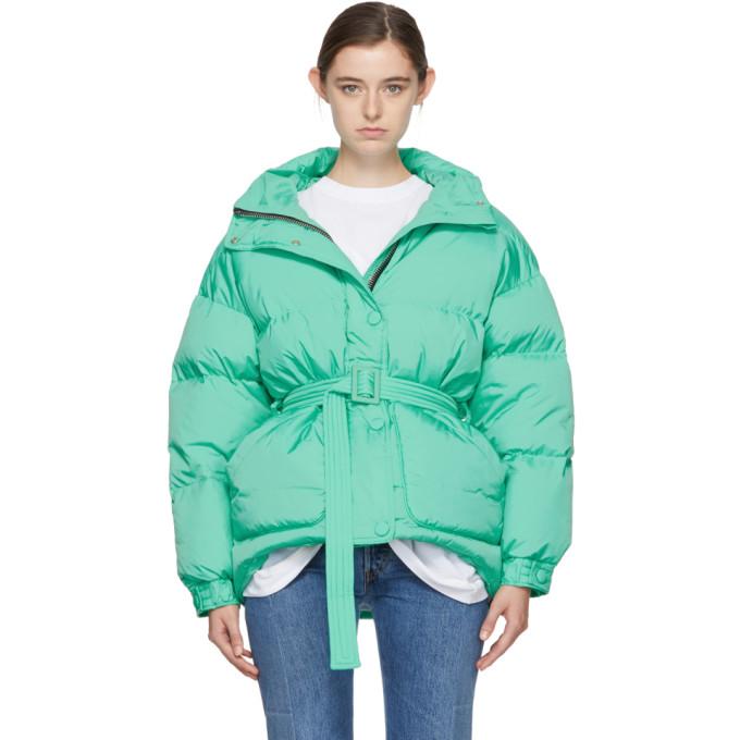 Ienki Ienki Michelin Belted Puffer Jacket In Turquoise | ModeSens