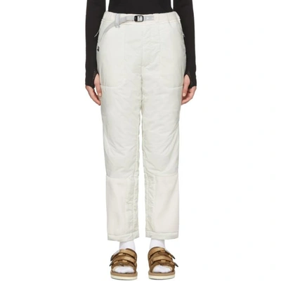 And Wander Off-white Fleece Primaloft Trousers In Off White