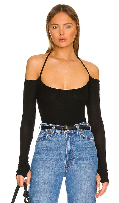 Michael Lauren Dave Halter Neck Top In Black