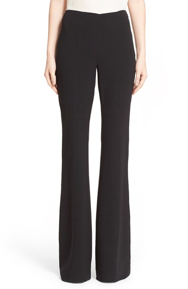 Michael Kors Double Face Stretch Wool Flare Pants In Black | ModeSens