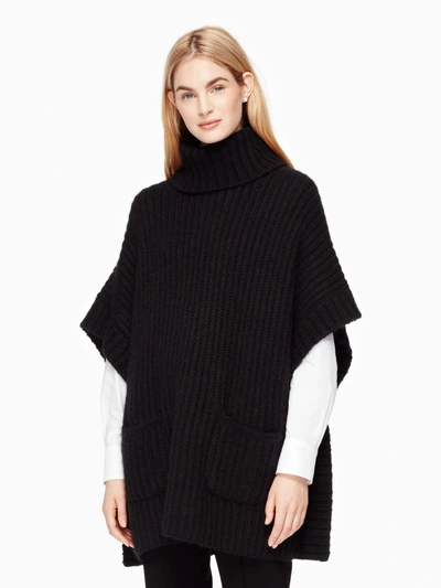 Kate Spade Alpaca Cape Sweater In Black