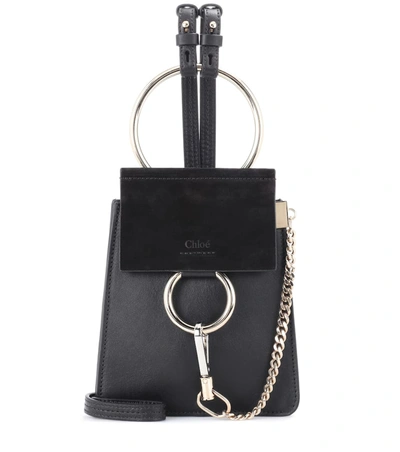 Chloé Faye Small Leather Bracelet Bag In Black