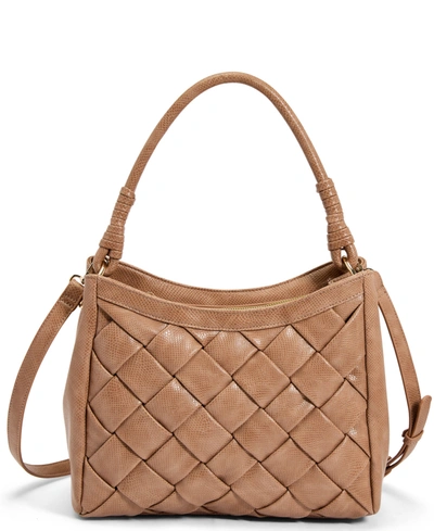 Like Dreams Women's Kathy Woven Top Handle Satchel In Taupe