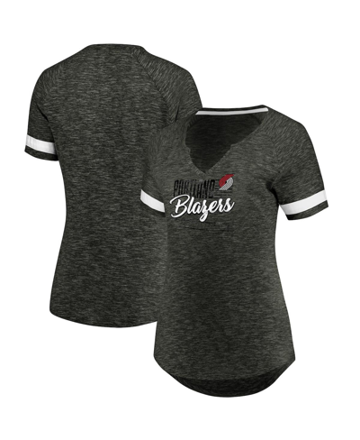 Fanatics Women's  Branded Gray And White Portland Trail Blazers Showtime Winning With Pride Notch Nec In Gray,white