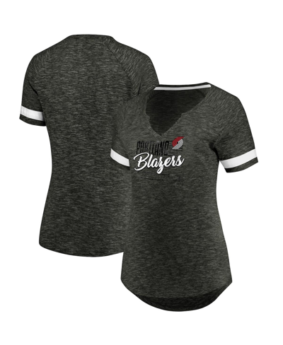 Fanatics Women's  Branded Grey And White Portland Trail Blazers Showtime Winning With Pride Notch Nec In Grey,white