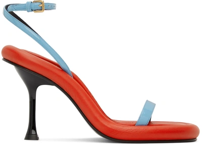 Jw Anderson Bumper-tube Leather Strappy Sandals In Blue