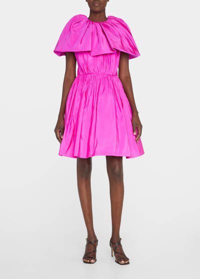 Jason Wu Collection Women's Capelet Silk Faille Cocktail Dress In Hot Pink