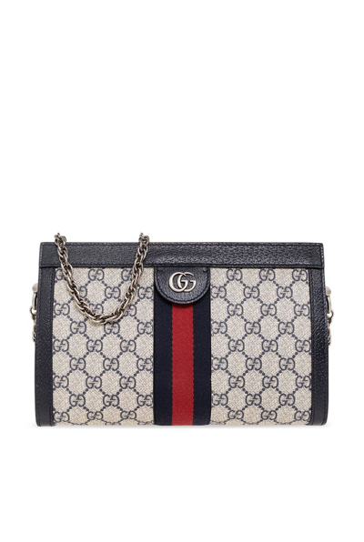 Gucci Small Ophidia Gg Shoulder Bag In Blue