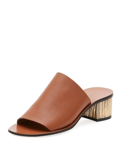 Chloé Qassie Leather Block-heel Mule Sandal