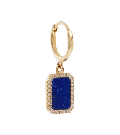 Persée 18kt Yellow Lapis And Diamonds Single Earring In Yellow Gold/lapis