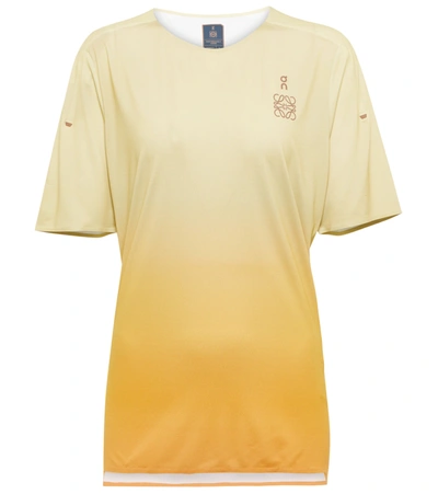 Loewe X On Gradient Logo-print Performance T-shirt, Orange