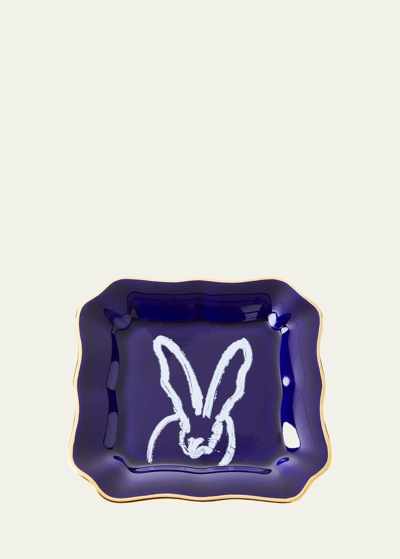 Hunt Slonem Bunny Portrait Plate In Coblat