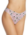 Hanky Panky Original-rise Printed Thong In Cotton Candy Pink/white