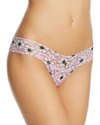 Hanky Panky Low-rise Printed Thong In Cotton Candy Pink/white