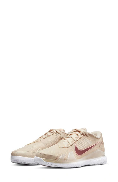 Nike Women's Court Air Zoom Vapor Pro Hard Court Tennis Shoes In Pearl White/ Canyon Rust