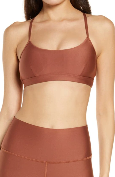 Alo Yoga Airlift Intrigue Bra In Rust